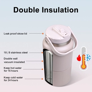 64 oz water bottles with straws in bulk