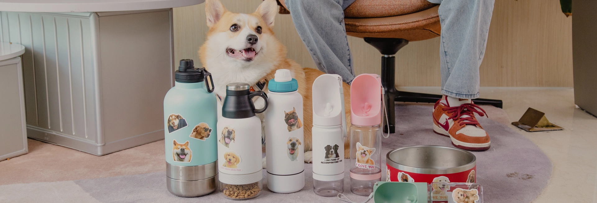 Garrafa & tigela de animais de estimação por atacado