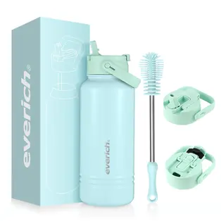 Flip & tampa de palha isolado garrafa de água 01611C