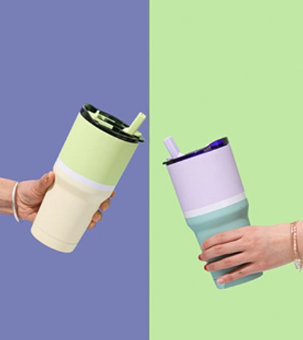 Caneca de cerveja de aço inoxidável com tampa de bebida dupla de 30 oz 01609A