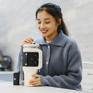 Portador de couro Copo 40 oz com alça SJB076