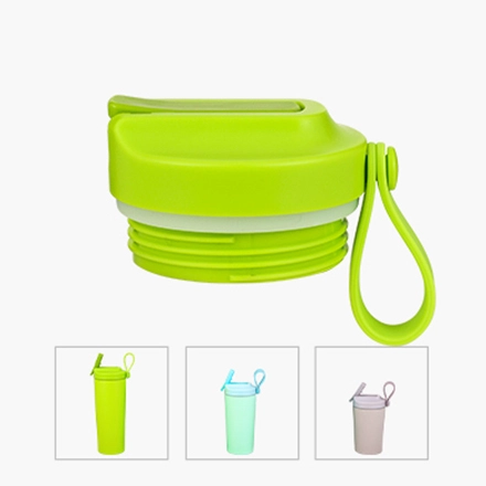 Copo de café de palha de aço inoxidável com corda de silicone portátil