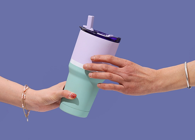 Caneca de cerveja de aço inoxidável com tampa de bebida dupla de 30 oz 01609A